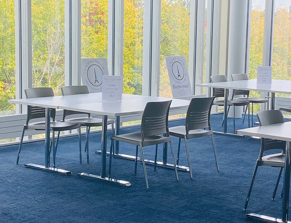 Classroom Desk Setup at L'Agence French